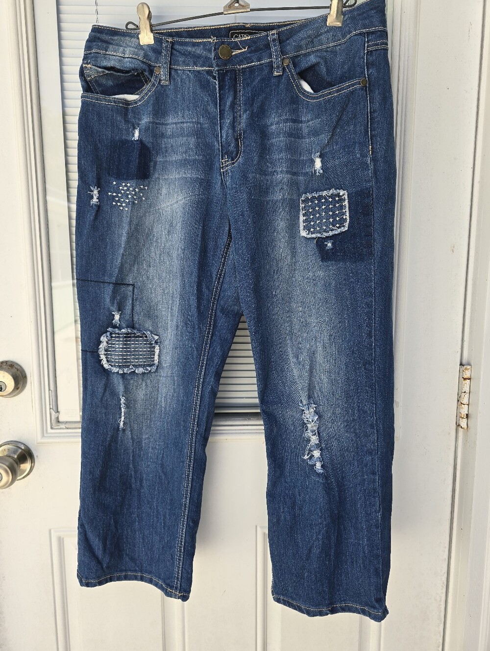 Cato Blue Distressed Patchwork Women’s Jeans